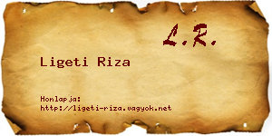 Ligeti Riza névjegykártya